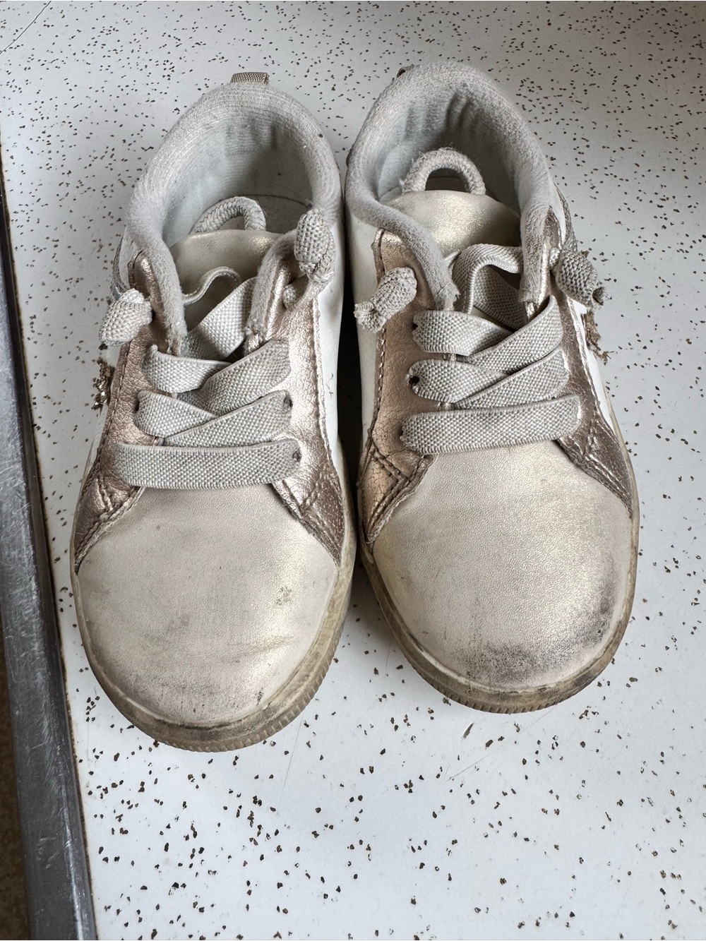 OshKosh B'gosh White Sneakers with Rose Gold Accents